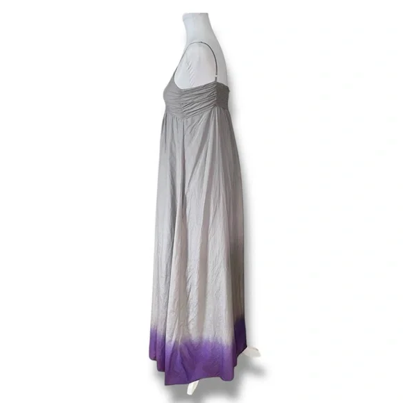 Young Fabulous & Broke Gray Purple Ombre Maxi Sundress Size XS Cotton Silk